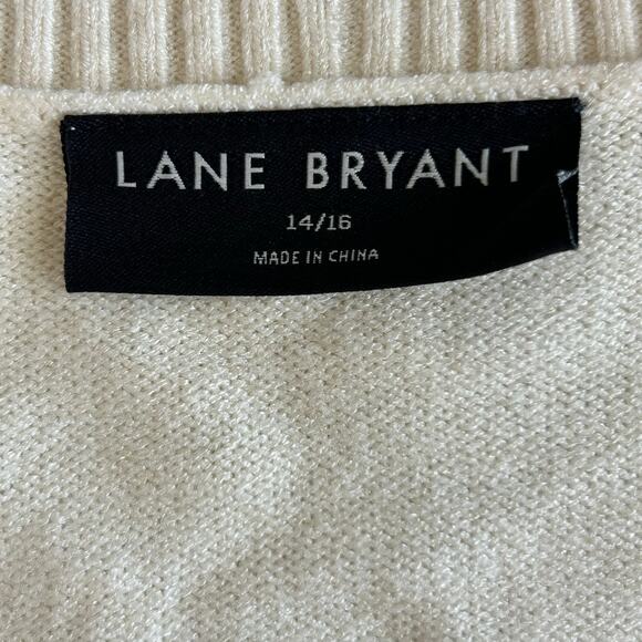 Lane Bryant Cream & Black Striped Cardigan, Sz 14/16 - Picture 4 of 8